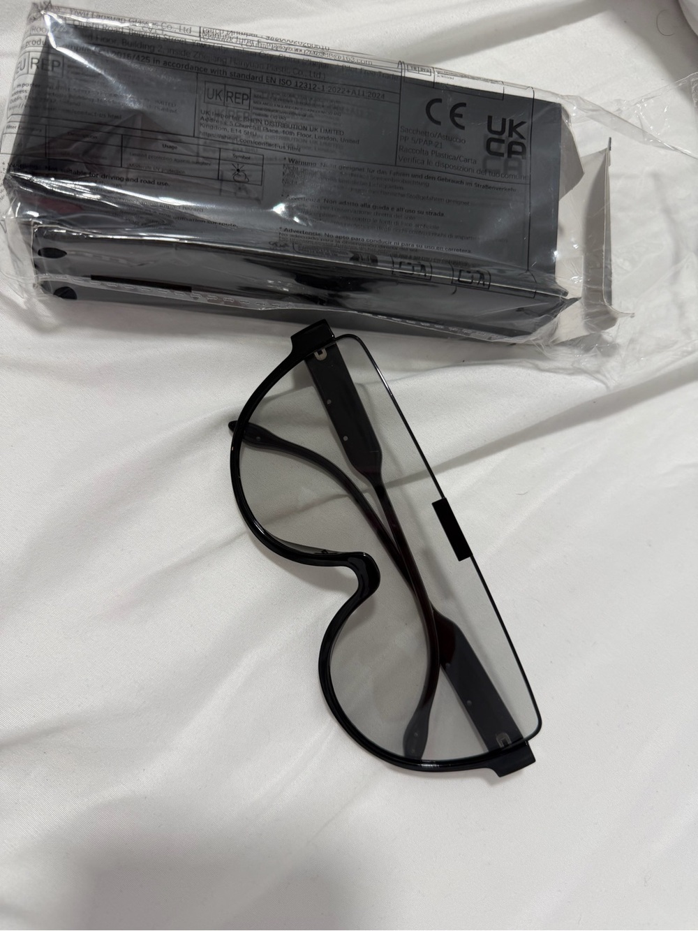 Futuristic Shield Sunglasses in Black and Smoke